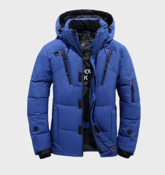 Parka Dik Gevoerde Waterdicht Winddichte Winterjas Fleece - Winterjas Heren Marineblauw