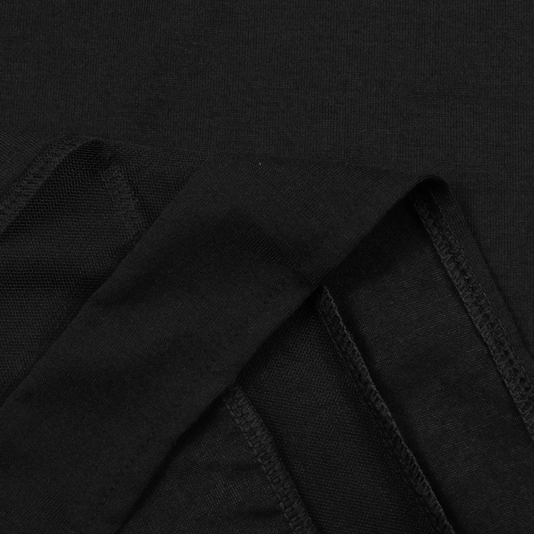 Damen-Midi-Kleid in Schwarz mit Spitzenärmeln