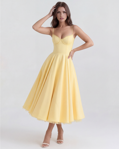 Belle - Robe midi avec couches de tulle et poches secrètes