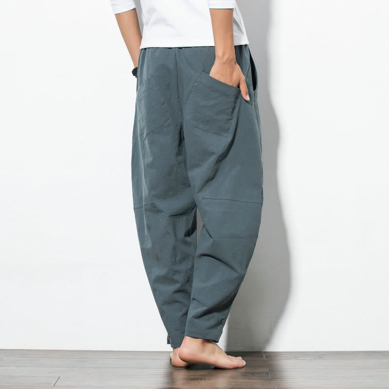 Bequeme Herren-Casual-Hosen mit Gummizug und Taschen