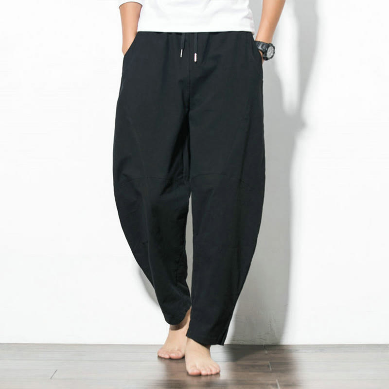 Bequeme Herren-Casual-Hosen mit Gummizug und Taschen