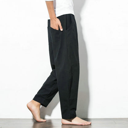 Bequeme Herren-Casual-Hosen mit Gummizug und Taschen