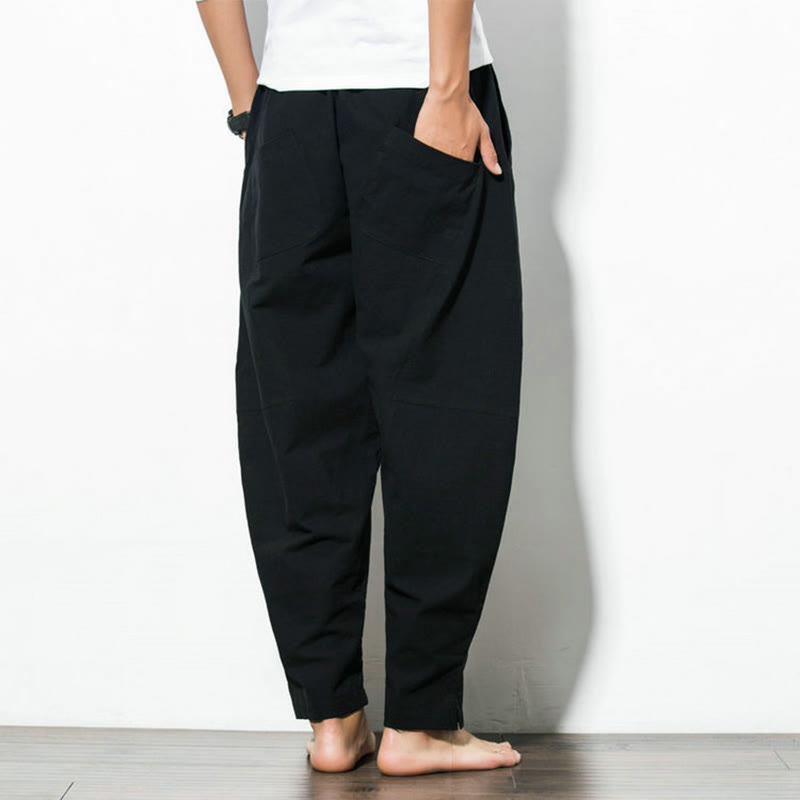 Bequeme Herren-Casual-Hosen mit Gummizug und Taschen