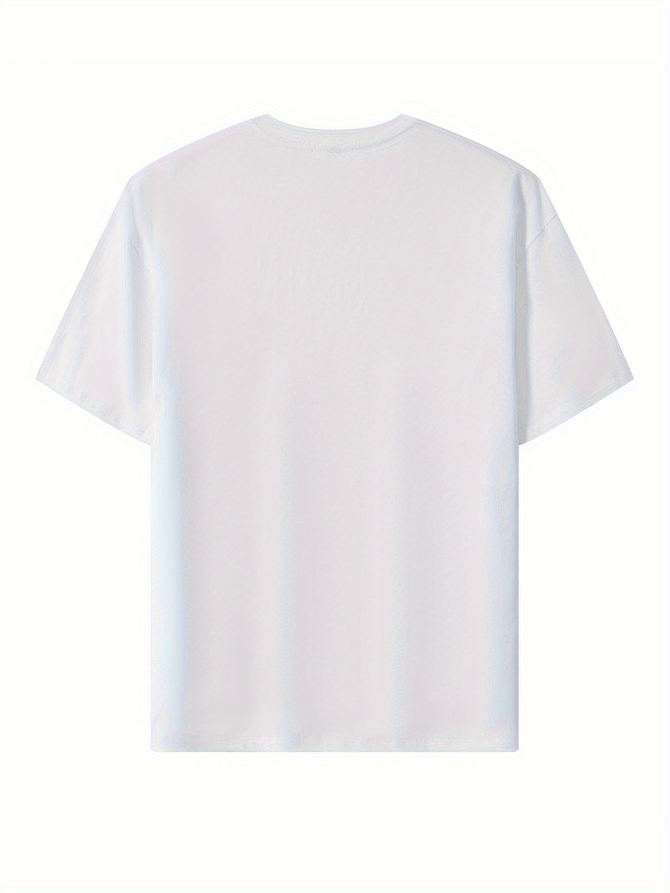 100% Cotton Printed Men's T-Shirt, Simple Comfortable Solid Color Casual Tee