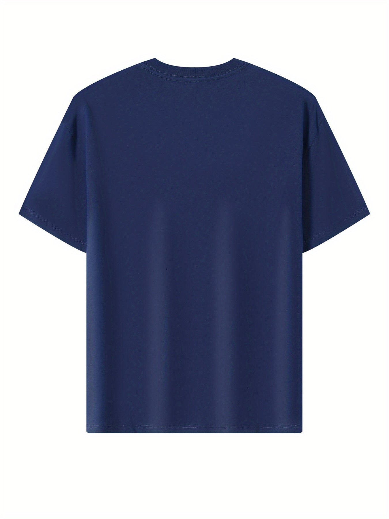 100% Cotton Printed Men's T-Shirt, Simple Comfortable Solid Color Casual Tee