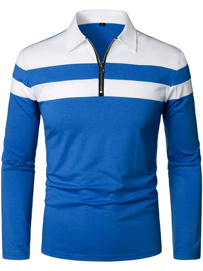 Harrison – Long-Sleeved Polo Shirt with Zipper | Men's Stylish Casual Polo Shirt