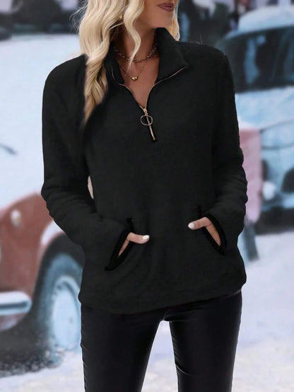 Cozy Fleece Half-Zip Pullover — Warm