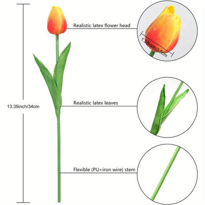Set van 15 Realistische Kunst Tulpen – Perfect voor Bruiloften en Seizoensgebonden Decoraties