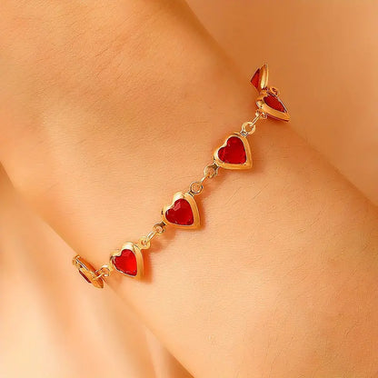 Ophelyra Garnetelle Heart Gold Bracelet