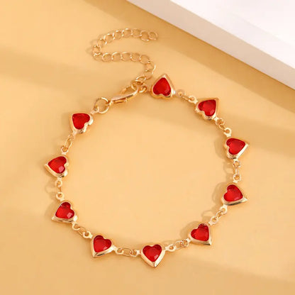 Ophelyra Garnetelle Heart Gold Bracelet
