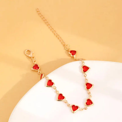 Ophelyra Garnetelle Heart Gold Bracelet