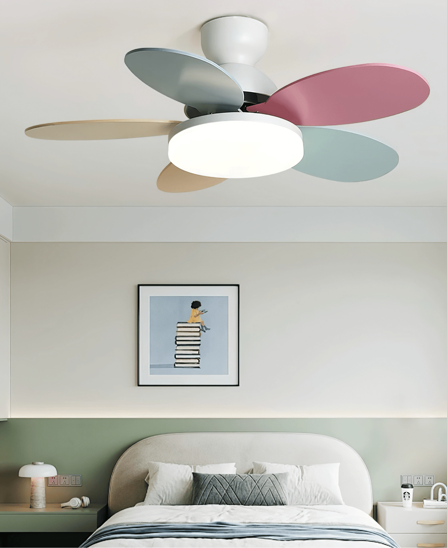 Petal-Style Ceiling Fan with LED Light