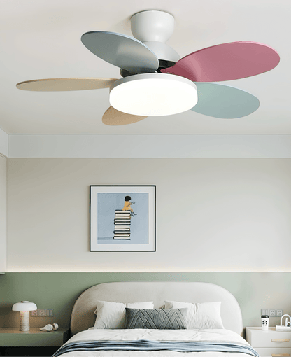 Petal-Style Ceiling Fan with LED Light