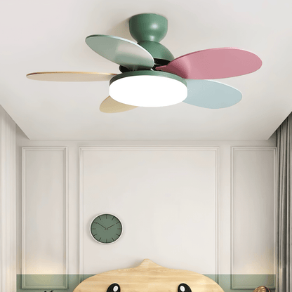 Petal-Style Ceiling Fan with LED Light