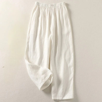 Jorella™ Pantalón fluido de algodón y lino
