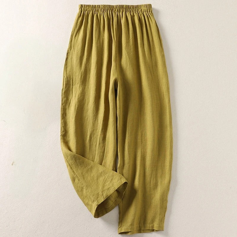 Annemarie™ — Cotton and Linen Flowing Trousers