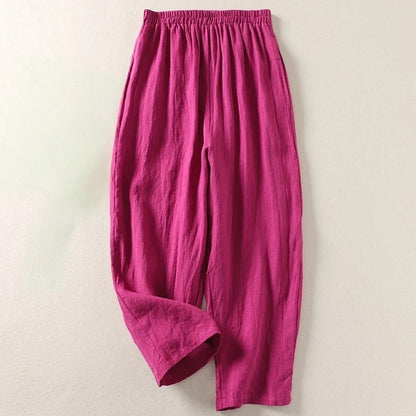 Jorella™ Pantalón fluido de algodón y lino