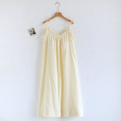 Ruffle-Trim Cotton Camisole Nightdress – Comfortable Elegant Sleepwear