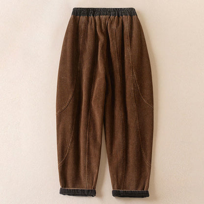 Harem-Hose für Damen mit Fleece-Futter und Taschen, lässig und bequem