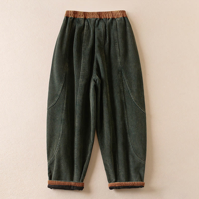 Harem-Hose für Damen mit Fleece-Futter und Taschen, lässig und bequem
