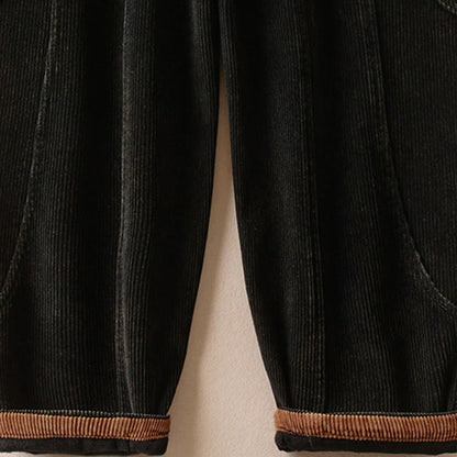 Harem-Hose für Damen mit Fleece-Futter und Taschen, lässig und bequem
