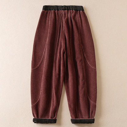 Harem-Hose für Damen mit Fleece-Futter und Taschen, lässig und bequem