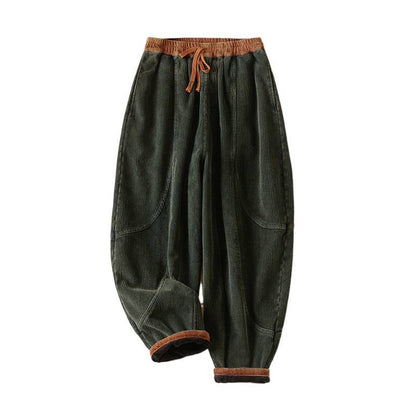 Harem-Hose für Damen mit Fleece-Futter und Taschen, lässig und bequem