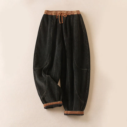 Harem-Hose für Damen mit Fleece-Futter und Taschen, lässig und bequem