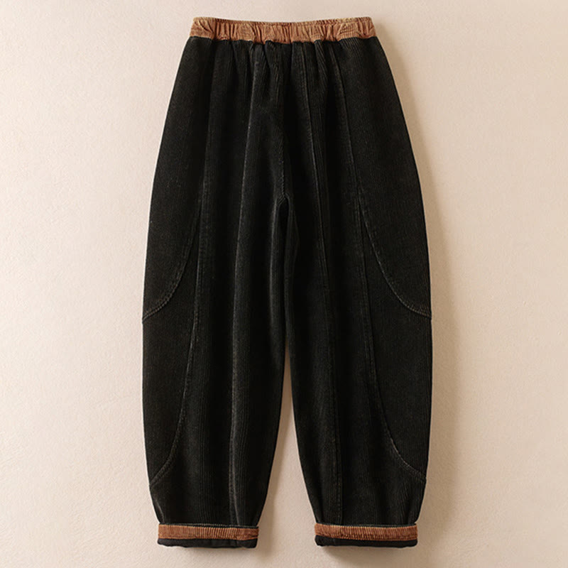 Harem-Hose für Damen mit Fleece-Futter und Taschen, lässig und bequem