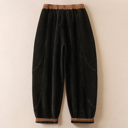 Harem-Hose für Damen mit Fleece-Futter und Taschen, lässig und bequem