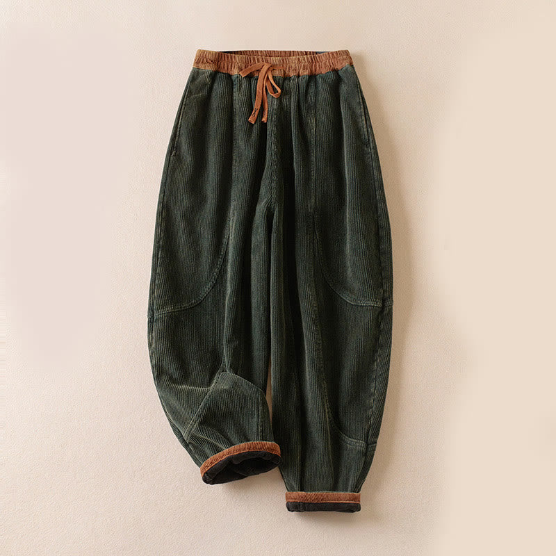Harem-Hose für Damen mit Fleece-Futter und Taschen, lässig und bequem