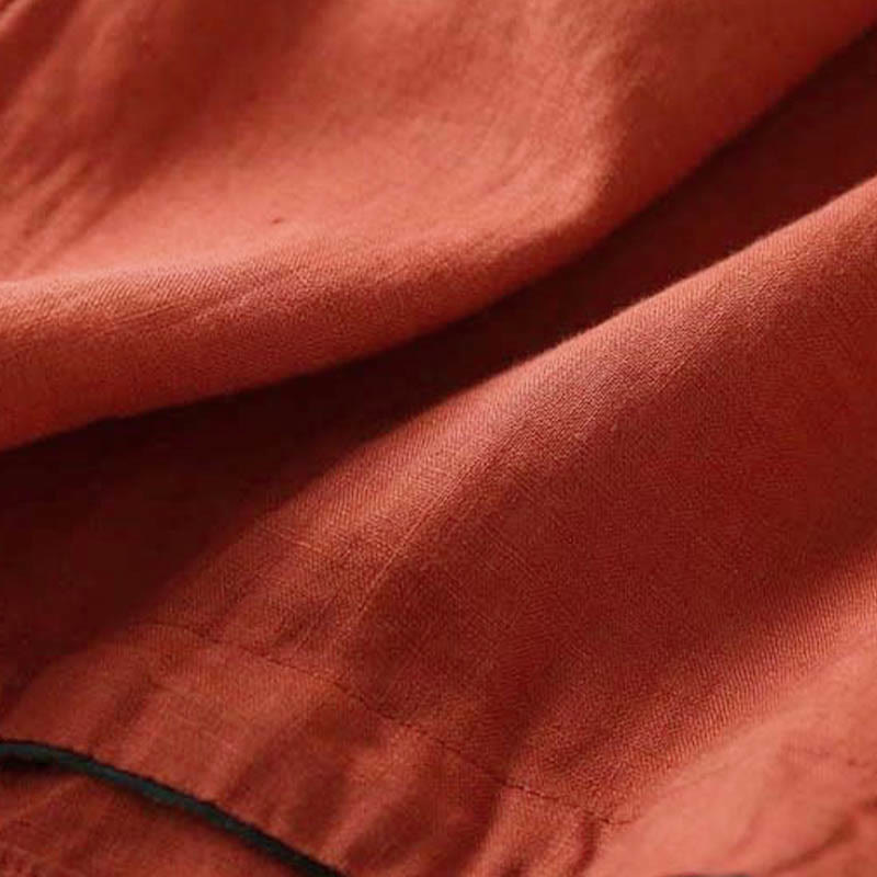 Lässige Langarm-Chemise für Damen mit Buddha- und Blumenstickereien