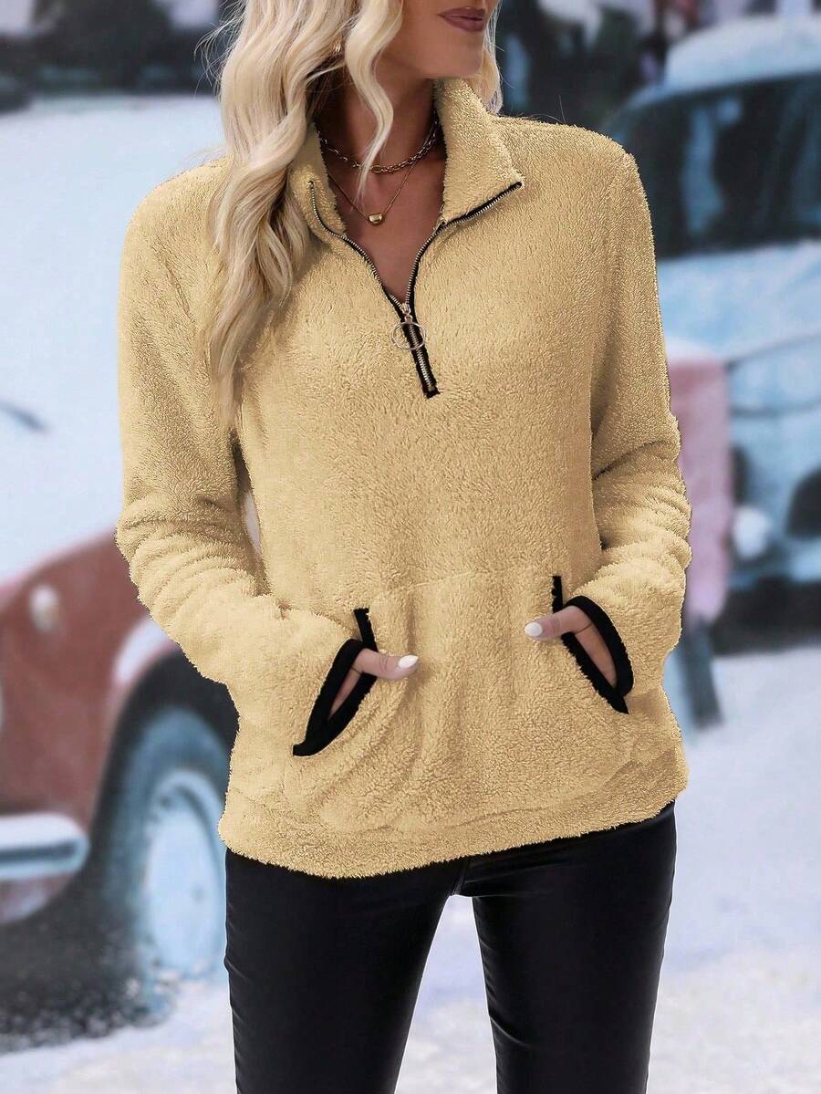 Cozy Fleece Half-Zip Pullover — Warm