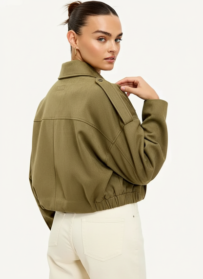 Dames Suede-look Cropped Bomberjack