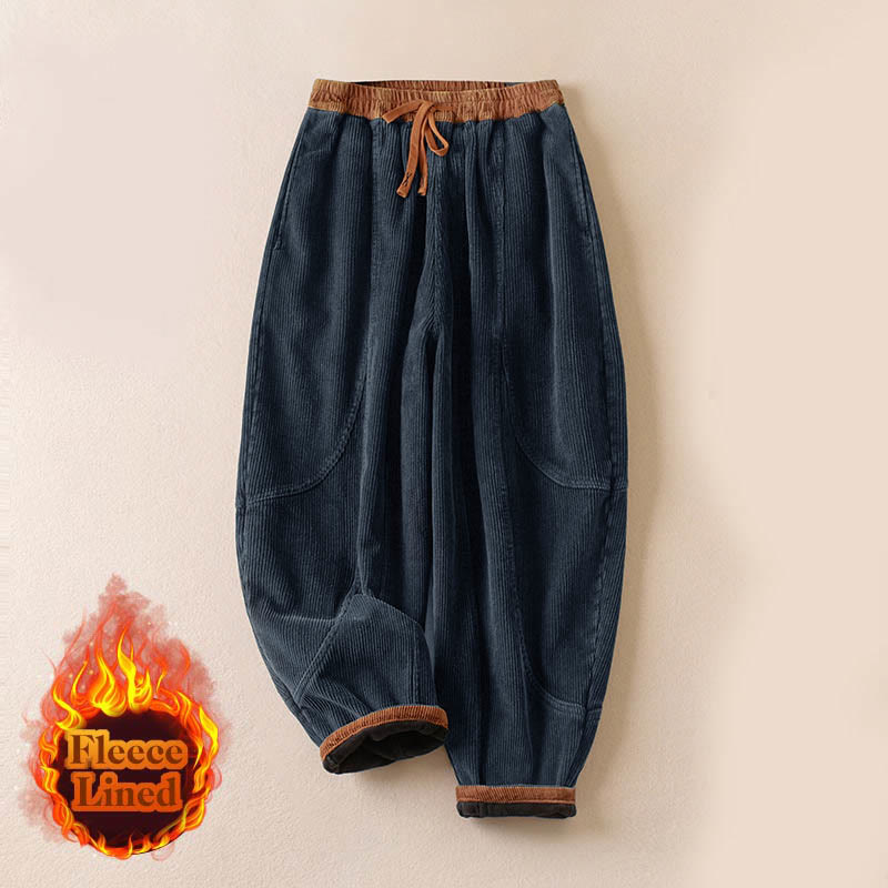 Harem-Hose für Damen mit Fleece-Futter und Taschen, lässig und bequem