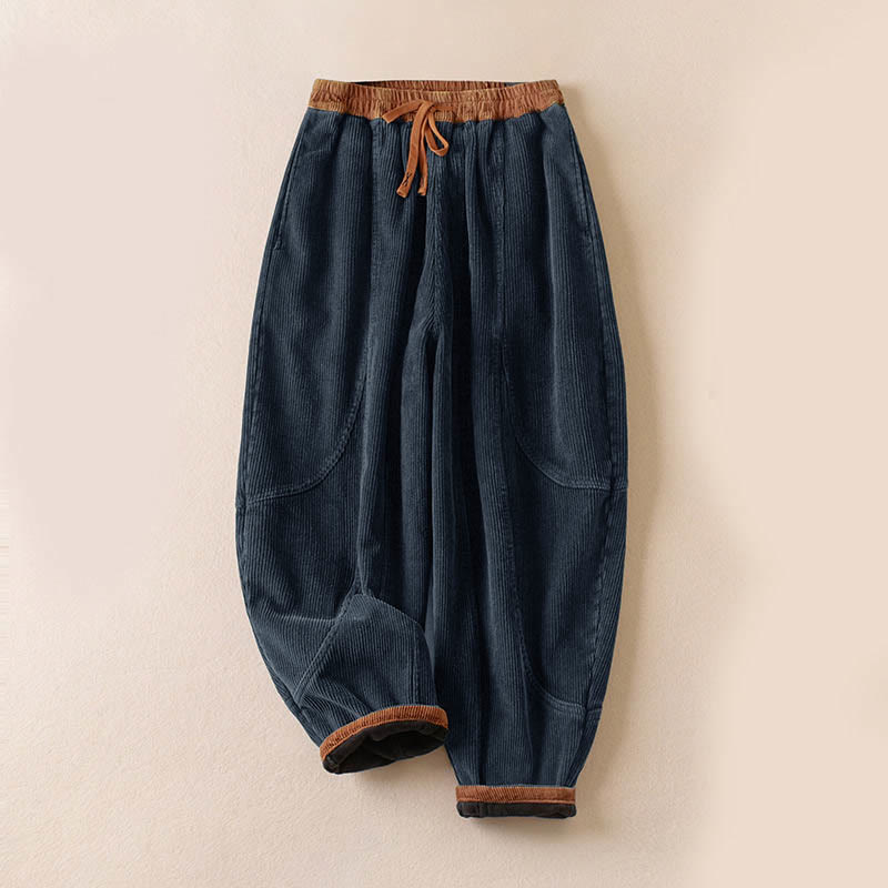 Harem-Hose für Damen mit Fleece-Futter und Taschen, lässig und bequem