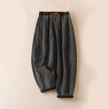Harem-Hose für Damen mit Fleece-Futter und Taschen, lässig und bequem