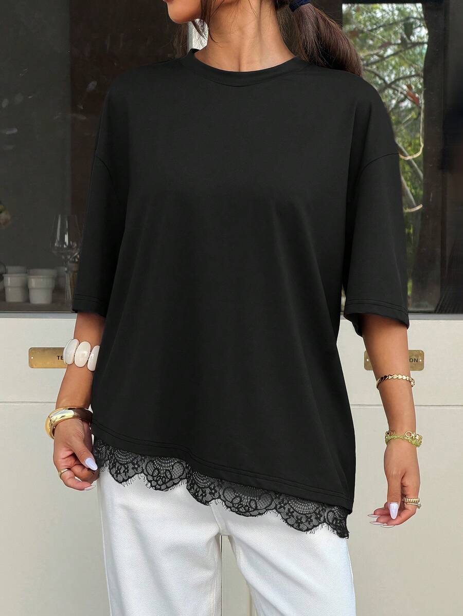 The Asymmetric Lace Top