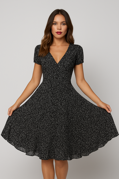 Karina – Elegant A-Line V-neck Dress for Women - Image 1