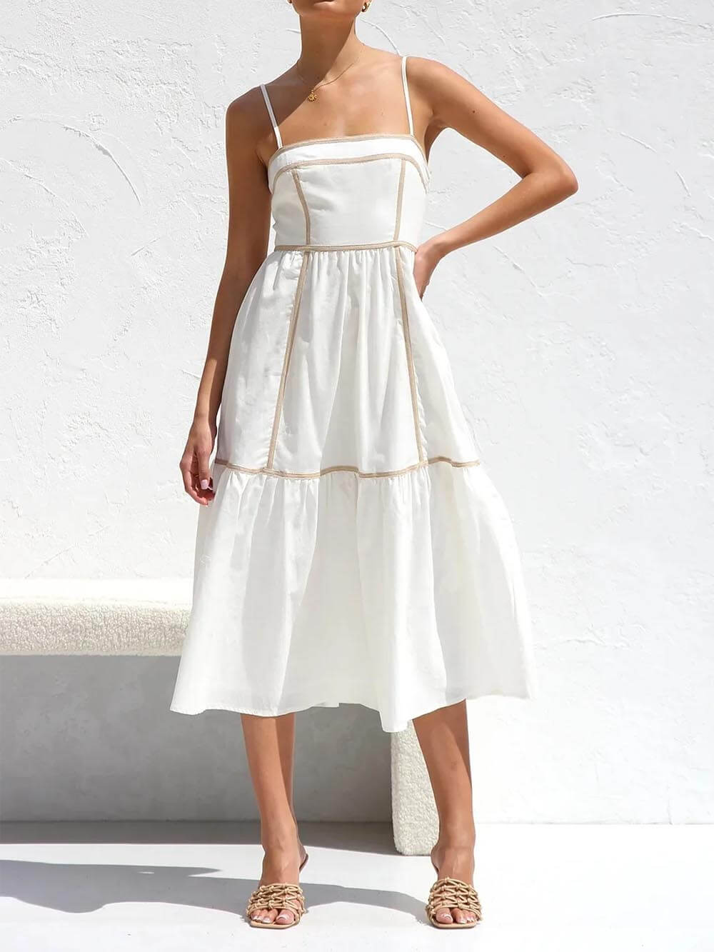 Cosima Adjustable Straps Midi Dress