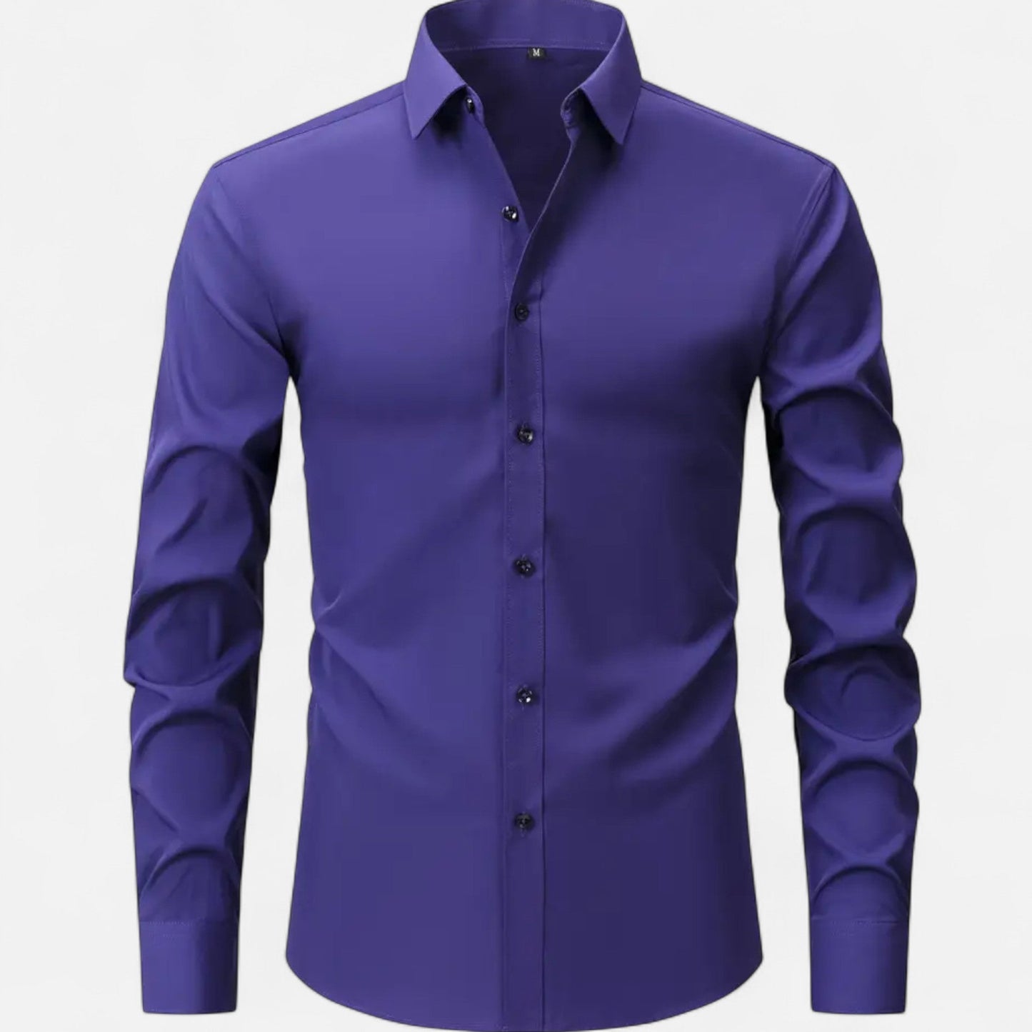 Chemise à manches longues pour homme, coupe ajustée et extensible