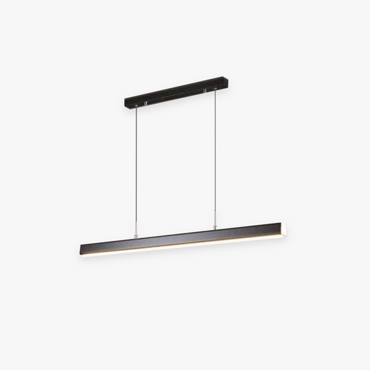 Hanglamp Rechthoekig LED Dimbaar Zwart Bruin Metaal Acryl Eettafel Woonkamer 80-150cm | Restfield