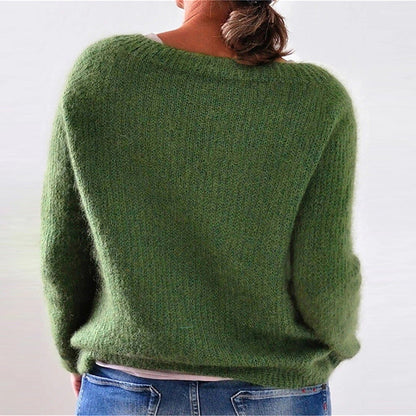 Amelia – Damski sweter z dekoltem w łódkę