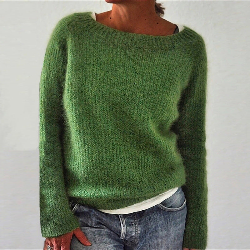 Amelia – Damski sweter z dekoltem w łódkę