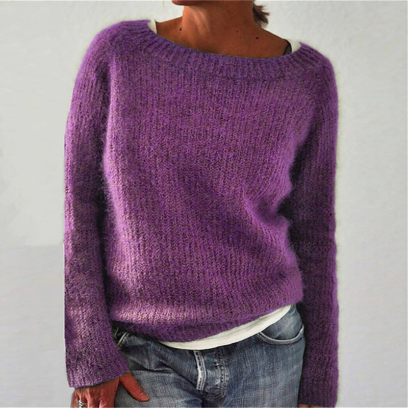 Amelia – Damski sweter z dekoltem w łódkę