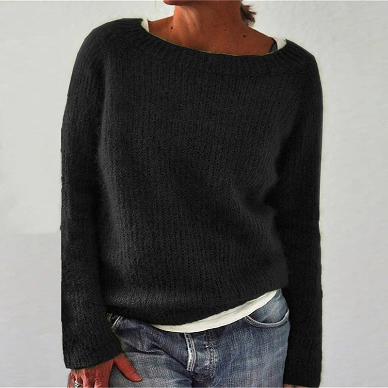 Amelia – Damski sweter z dekoltem w łódkę