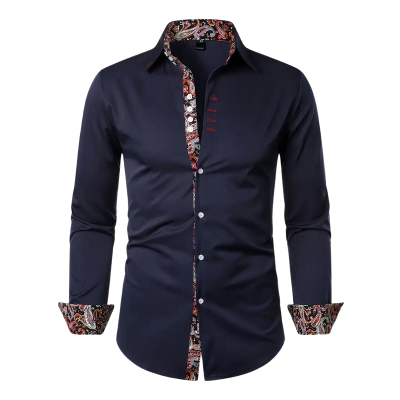 Paolo - Paisley Pattern Fitted Men Shirt Premium Fabric
