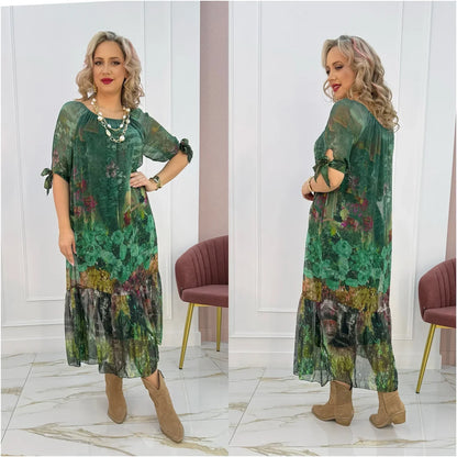 Akarsha - Elegant Short Sleeve Dress