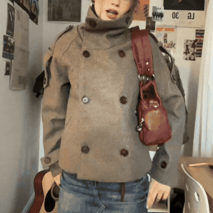 Chic autumnal wool peacoat
