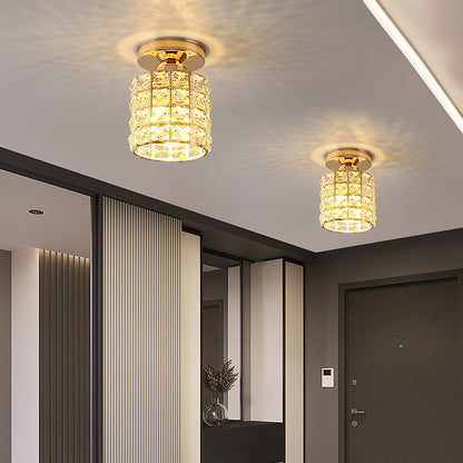 Elara | Plafondlamp – Modern Kristal Design in Goud & Glas